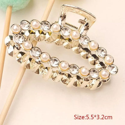 Pekanbaru Jedai 5Cm Mutiara Elegan / Jepit Rambut Alloy Korea Mutiara Permata