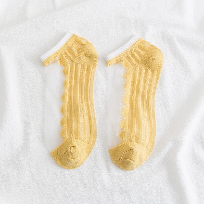 Pekanbaru Kaos Kaki Soft Semi Transparan Women Socks Jaring Kaus Kaki Berkualitas Korean Style Colorful Pastel Renda Aesthetic Clear