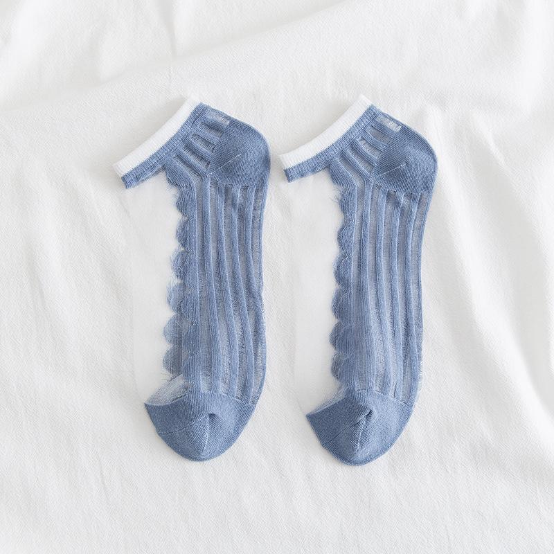 Pekanbaru Kaos Kaki Soft Semi Transparan Women Socks Jaring Kaus Kaki Berkualitas Korean Style Colorful Pastel Renda Aesthetic Clear
