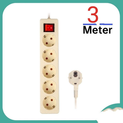 Pekanbaru Stop Kontak + Kabel 2/3/4/5 Lubang 1.5/3/5/10 Meter Sni