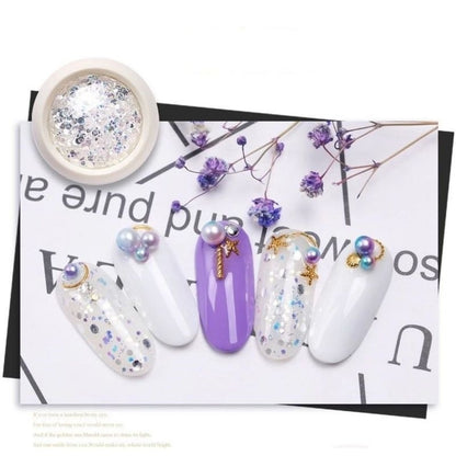 Pekanbaru Bubuk Glitter Manik Sequin Kristal Campur Warna Kutek Gel Uv Dekorasi Nail Art