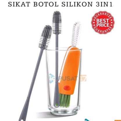 Pekanbaru Sikat Pembersih Botol Bayi  Silikon 3In1 / Sikat Gelas