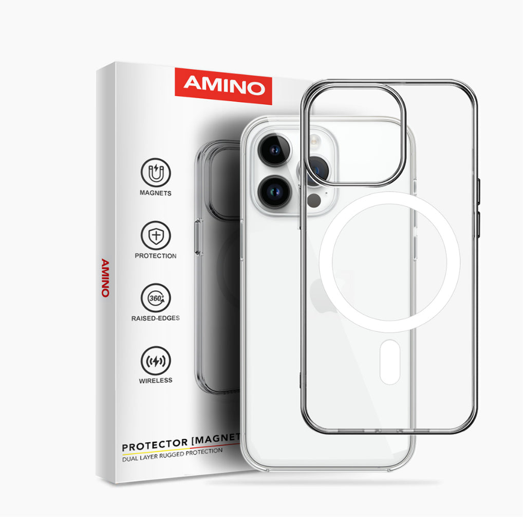 Pekanbaru Magnetic Case Iphone Original AMINO Untuk Iphone 11 12 13 14 15 Pro Max Plus Clear Hybrid Bumper