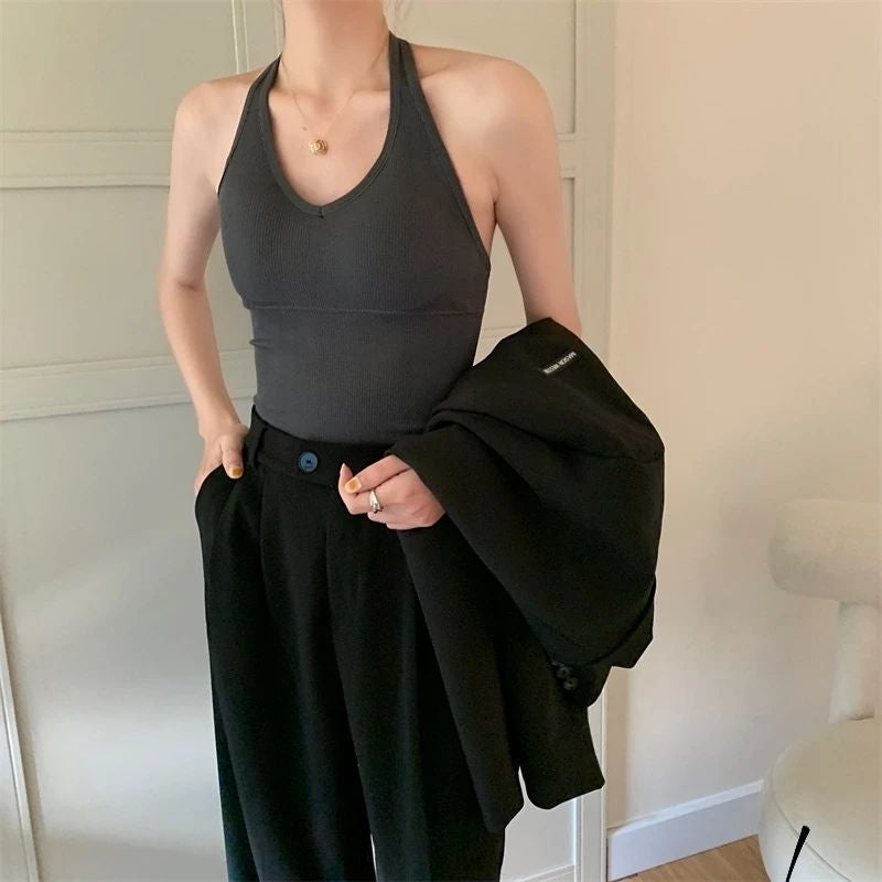 Pekanbaru Tanktop Bra Wanita Necktie Tanpa Kawat 6556 Model Atasan V-Neck Sexy Tali
