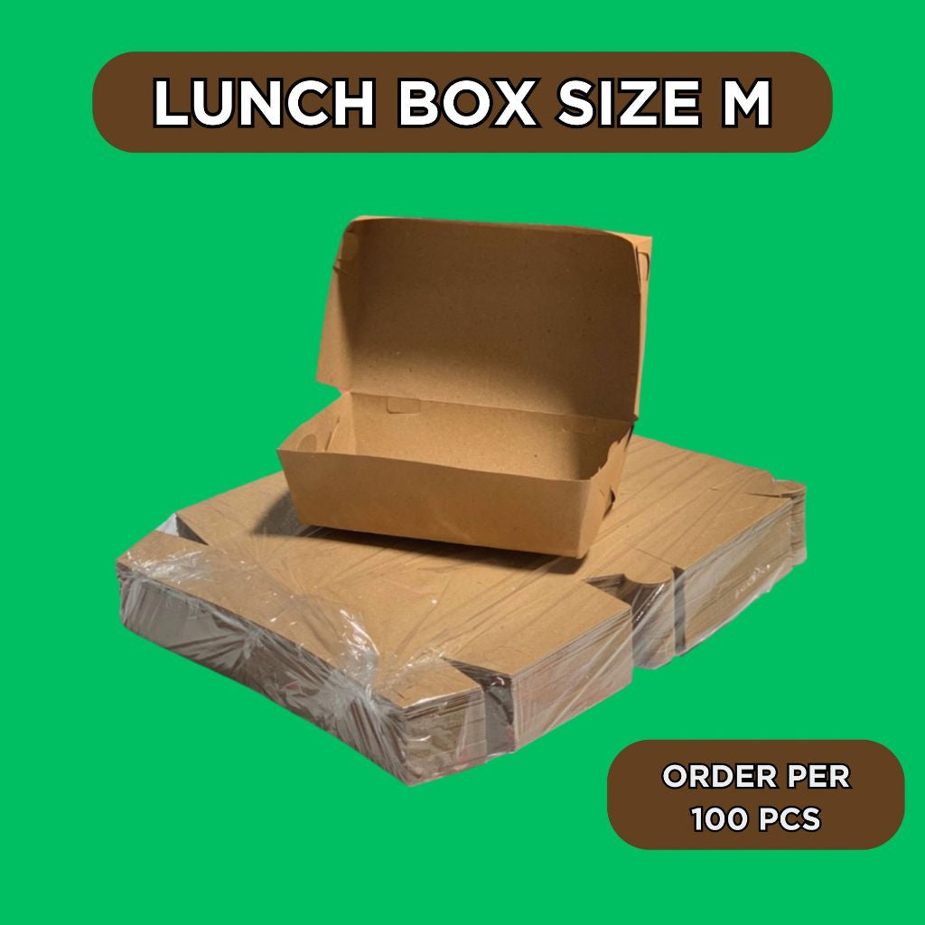 Pekanbaru Paper Lunch Box Kraft M  Kemasan Makanan Ayam Geprek Mie Nasi Goreng Laminasi Food Grade