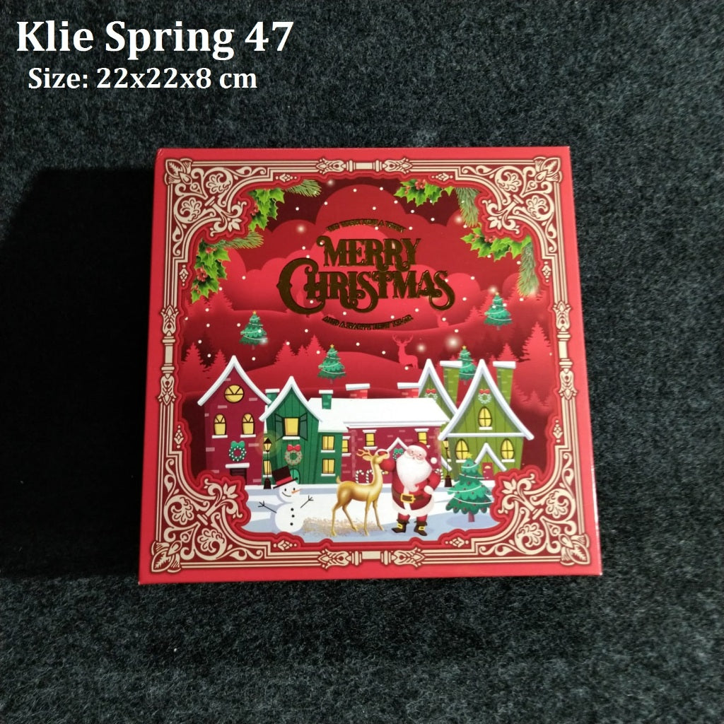 Pekanbaru Christmas Hampers Box / Kotak Hampers Natal Spring 22X22Cm