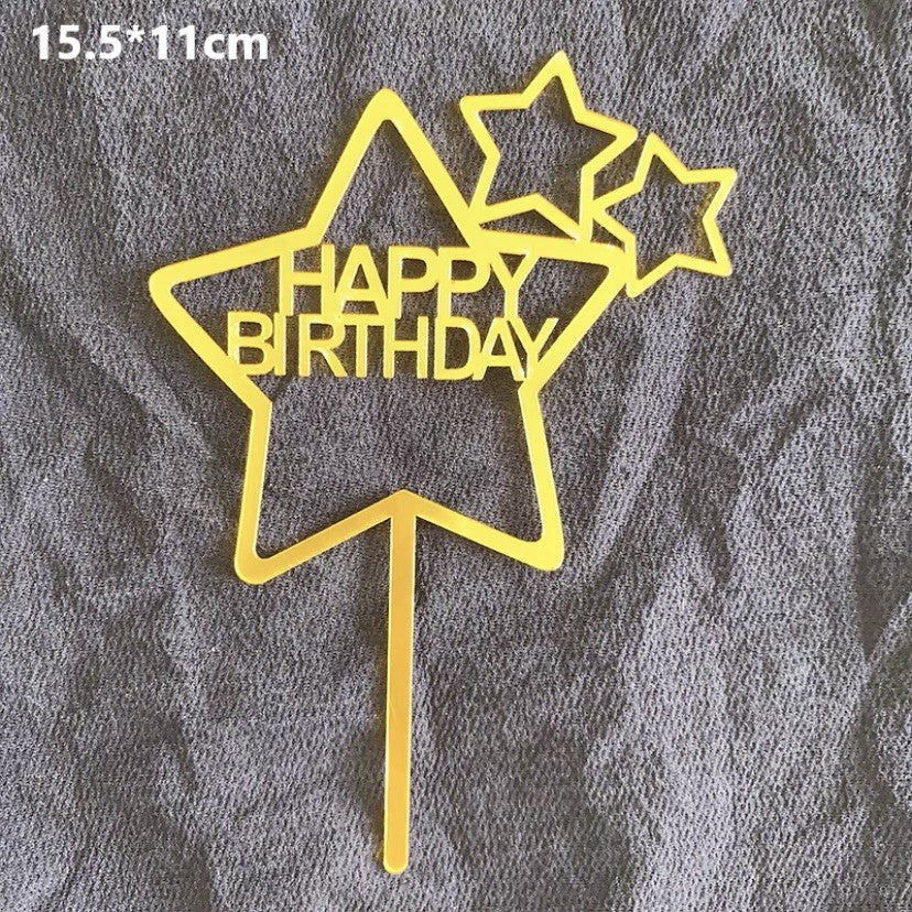 Pekanbaru Cake Topper Akrilik Happy Birthday / Mother'S Day / Father'S Day Ukuran Besar (Instan Only)