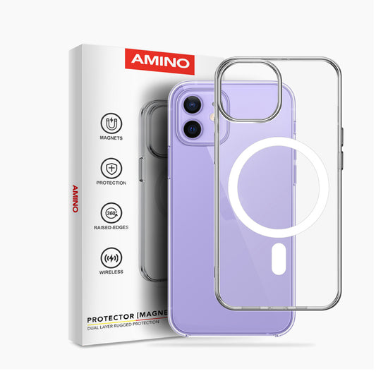 Pekanbaru Magnetic Case Iphone Original AMINO Untuk Iphone 11 12 13 14 15 Pro Max Plus Clear Hybrid Bumper