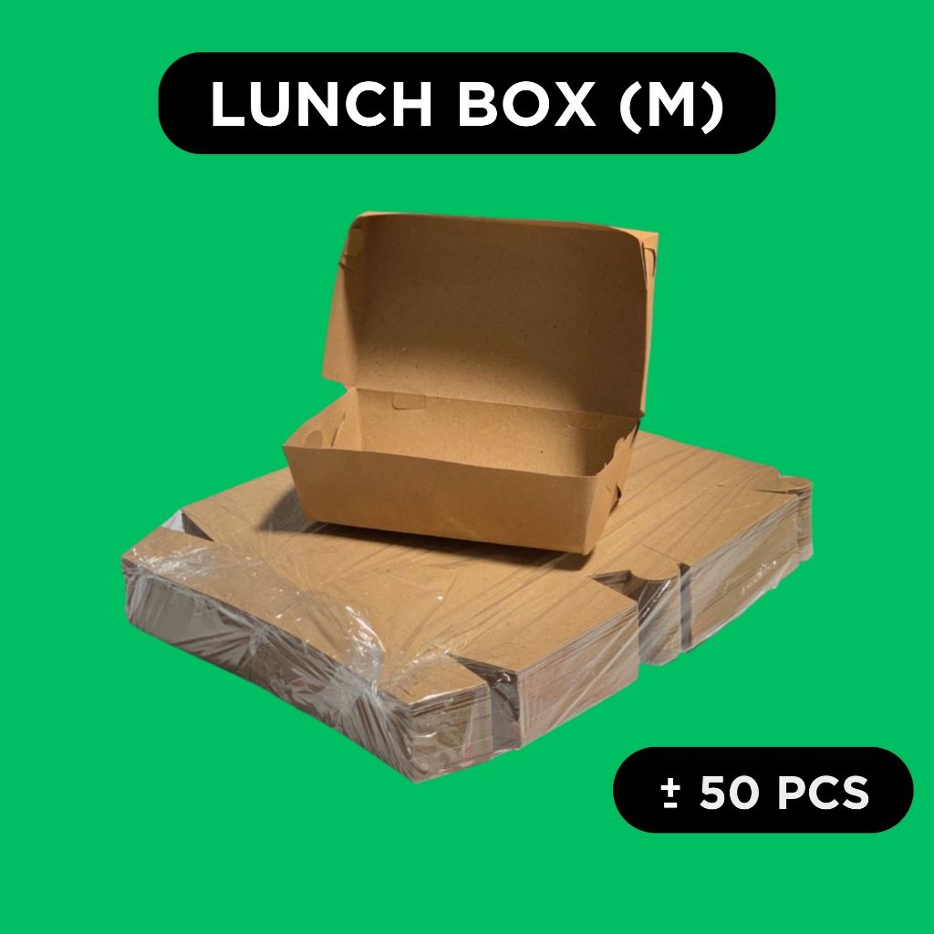 Pekanbaru Paper Lunch Box L M M-HEMAT S XS Kemasan Dimsum Ayam Geprek Mie Gorengan Brownies Laminasi Food Tray