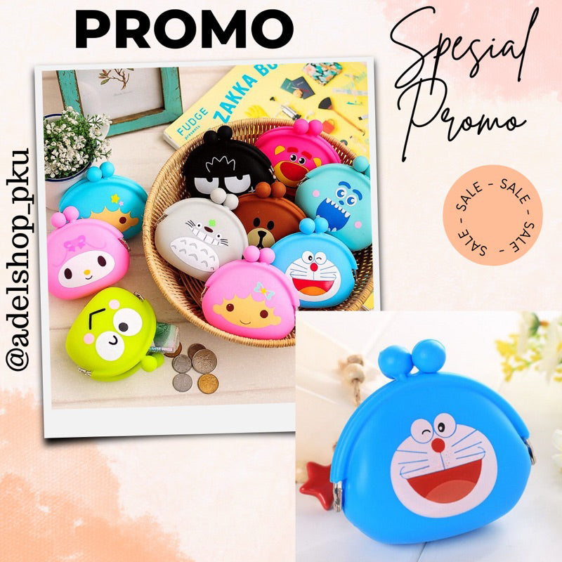 Pekanbaru Dompet Koin karakter lucu jelly silicone silikon Coin Dompet receh