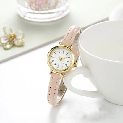Pekanbaru Jam Tangan Casual Wanita Analog Kecil Dial Bulat Dengan Strap Pu
