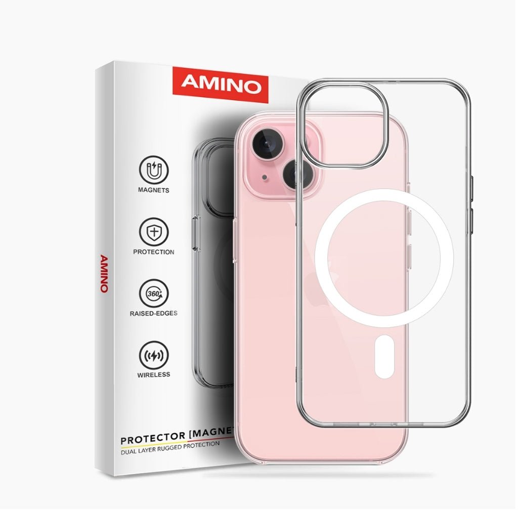 Pekanbaru Magnetic Case Iphone Original AMINO Untuk Iphone 11 12 13 14 15 Pro Max Plus Clear Hybrid Bumper
