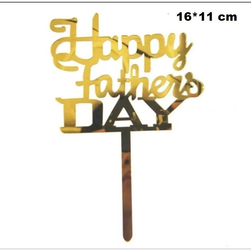 Pekanbaru Cake Topper Akrilik Happy Birthday / Mother'S Day / Father'S Day Ukuran Besar (Instan Only)