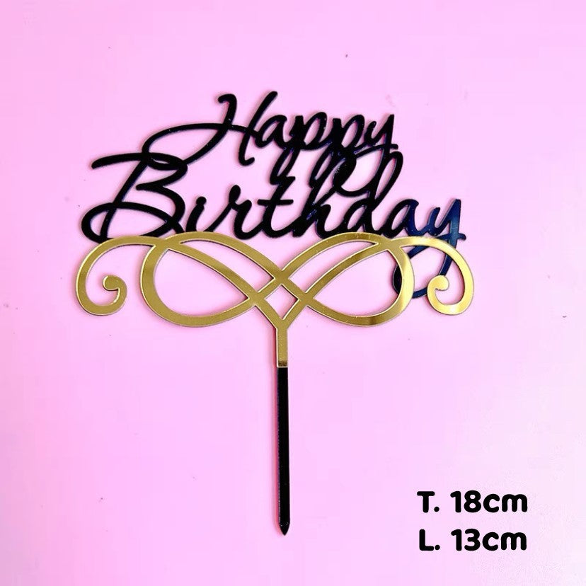 Pekanbaru Cake Topper Akrilik Happy Birthday / Mother'S Day / Father'S Day Ukuran Besar (Instan Only)