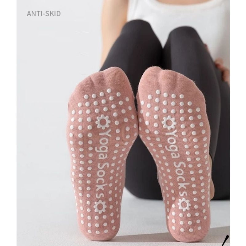 Pekanbaru Kaos Kaki Wanita Yoga Anti Slip Cross Gym Fitness Women Socks