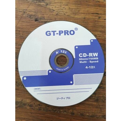 Pekanbaru Cd Kosong / Disc Blank Gt-Pro Cd- Rw 12-24X / Cd-Rw Plus 12X