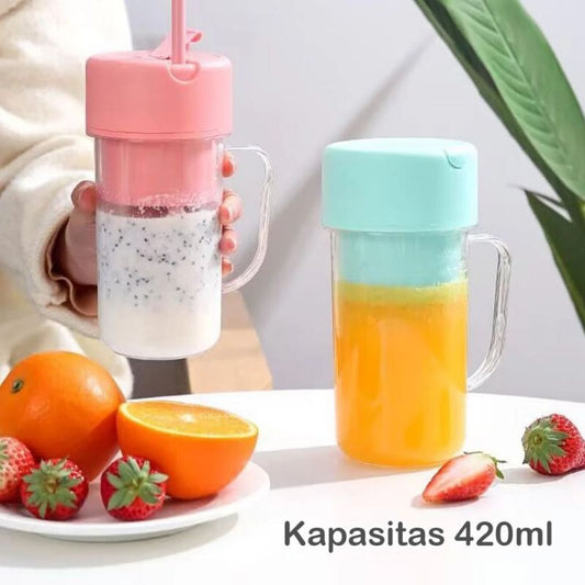 Pekanbaru Juicer Portable + Sedotan 6 Mata Pisau Blender Jus Portable