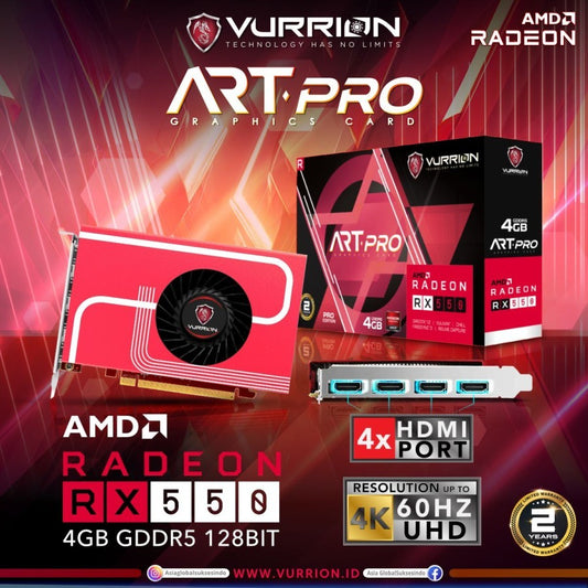 Pekanbaru Vurrion Radeon Rx550 4Gb Graphic Card (Vga)