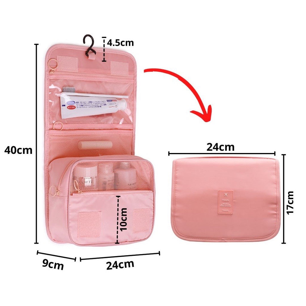 Pekanbaru HR- TAS KOSMETIK MANDI GANTUNG Travel Bag Storage Make Up TAS KOSMETIK MANDI GANTUNG Tas Penyimpanan Kosmetik Perlengkapan Mandi Pouch Makeup Wanita Serbaguna Traveling Original Bahan Tebal