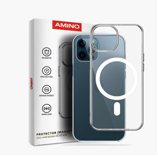 Pekanbaru Magnetic Case Iphone Original AMINO Untuk Iphone 11 12 13 14 15 Pro Max Plus Clear Hybrid Bumper