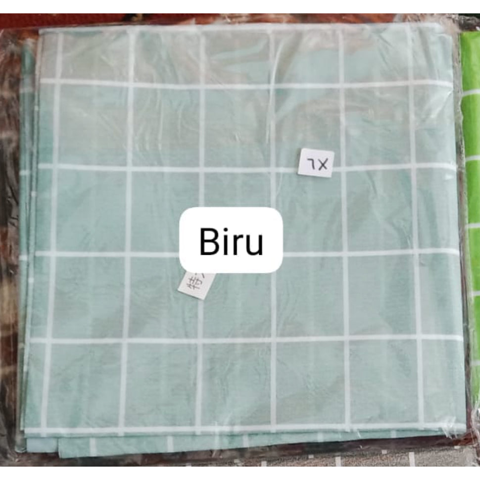 Pekanbaru Taplak Meja Anti Air Motif Kotak-Kotak Bahan PEVA