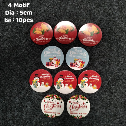 Pekanbaru Sticker Hampers Natal Bulat Per Pack