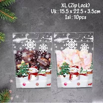 Pekanbaru Christmas Cookies Pouch / Plastik Cookies Natal Motif Salju Berbagai Ukuran