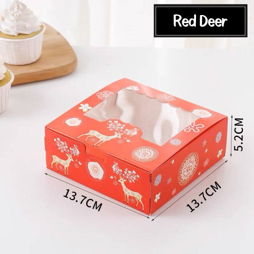 Pekanbaru Cake Box Ivory / Kotak Kue Putih Gambar Dengan Display