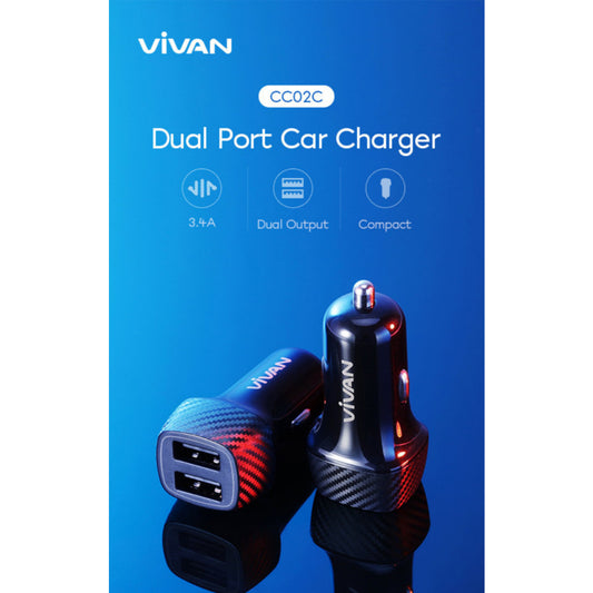Pekanbaru Car Charger 3.4A Vivan Cc02C (2 Port)