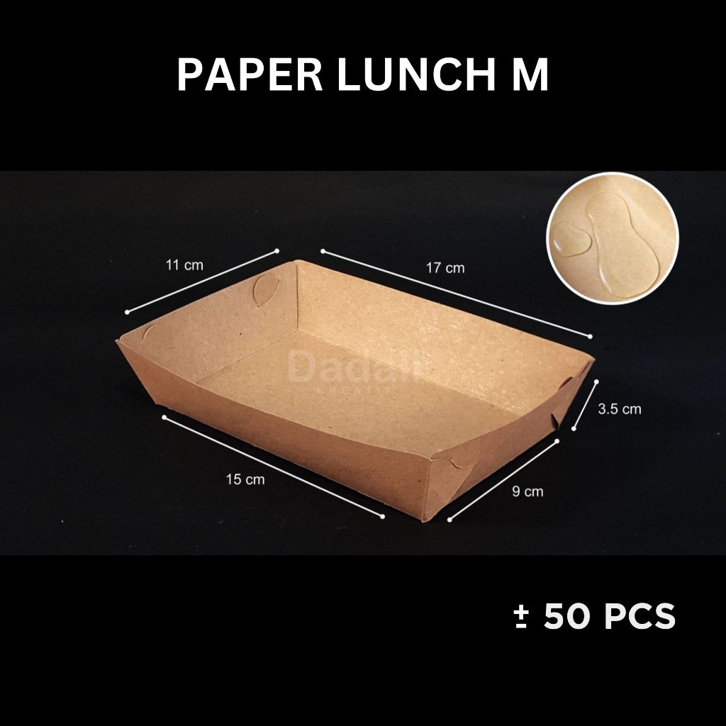 Pekanbaru Paper Lunch Box L M M-HEMAT S XS Kemasan Dimsum Ayam Geprek Mie Gorengan Brownies Laminasi Food Tray