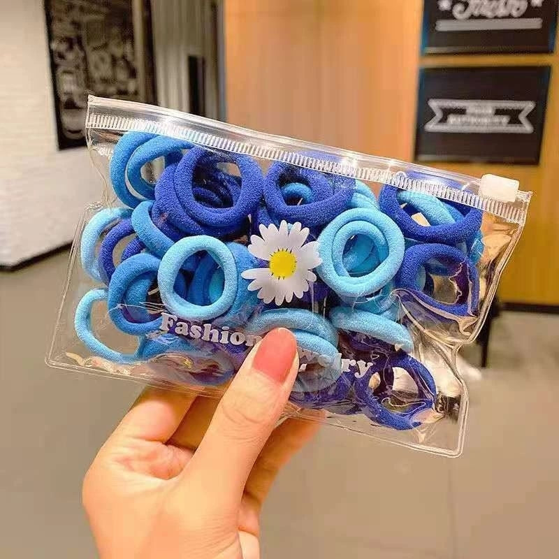 Pekanbaru Ikat Rambut Donat Isi 20Pcs Free Pouch Kunciran Rambut Anak Warna Warni