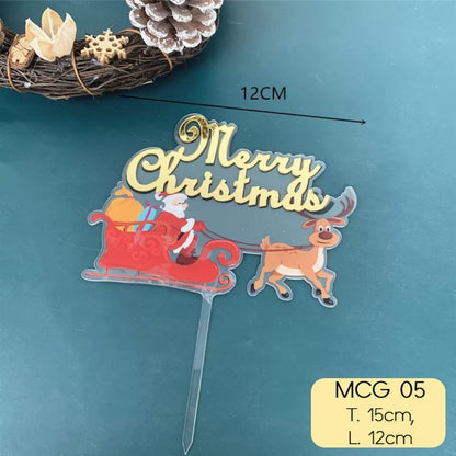 Pekanbaru Christmas Cake Topper / Topper Kue Motif Natal (Instan Only)
