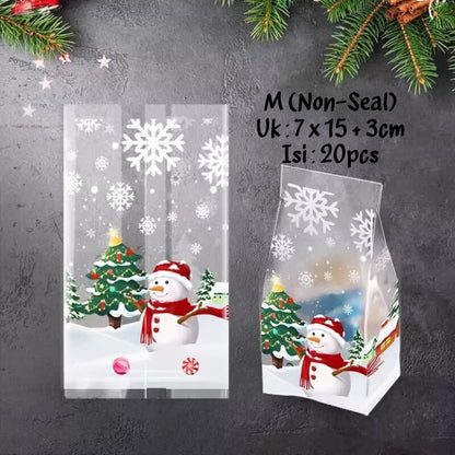 Pekanbaru Christmas Cookies Pouch / Plastik Cookies Natal Motif Salju Berbagai Ukuran