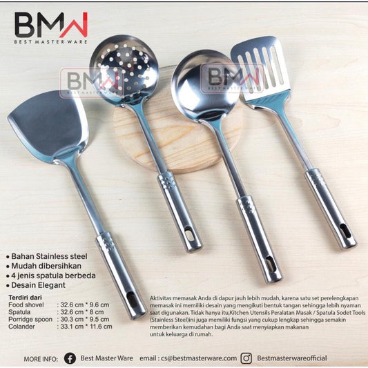 Pekanbaru SPATULA SET ISI 4 PCS Bahan stainles spatula masak murah / set peralatan Masak
