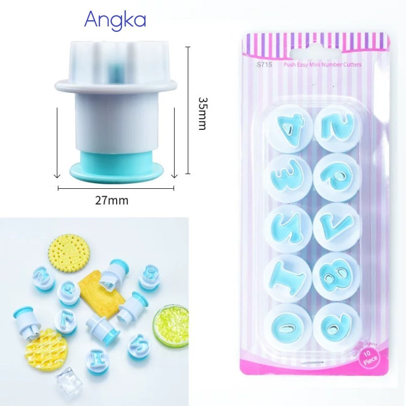 Pekanbaru Cetakan Fondant Mini / Fondant Cutter Mini Bentuk Angka / Alphabet