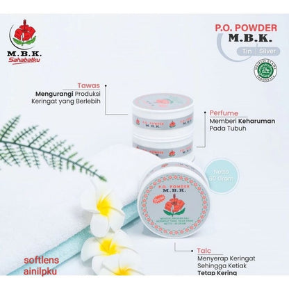 Pekanbaru Mbk  M.B.K Tin Kemasan Putih \ Silver - Bedak Deodorant  Bubuk 60Gr