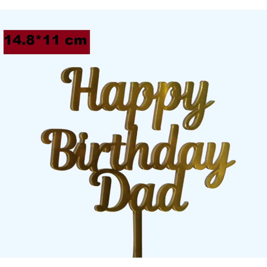 Pekanbaru Cake Topper Akrilik Happy Birthday / Mother'S Day / Father'S Day Ukuran Besar (Instan Only)