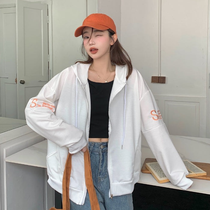 Pekanbaru Jacket Zipper Oversize Polos Sz Hoodie Resleting Bordir Martin Designed Drawings Incharcoal and Cray Hitam Orange Putih Jaket Berkualitas Simple Elegan Plain Korean Style