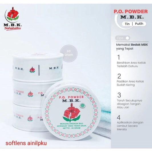 Pekanbaru Mbk  M.B.K Tin Kemasan Putih \ Silver - Bedak Deodorant  Bubuk 60Gr