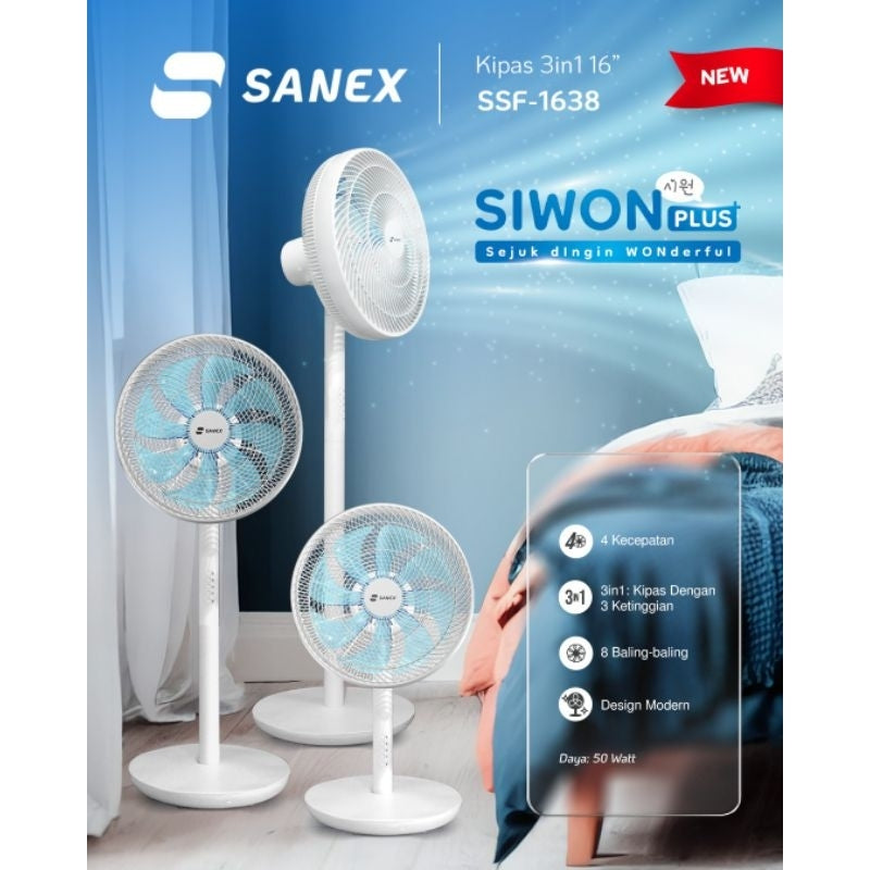 Pekanbaru Sanex - Kipas Angin Sanex Siwon Plus Ssf-1638 Dan Ssf-1638 R 16 Inch / Stand Fan Sanex