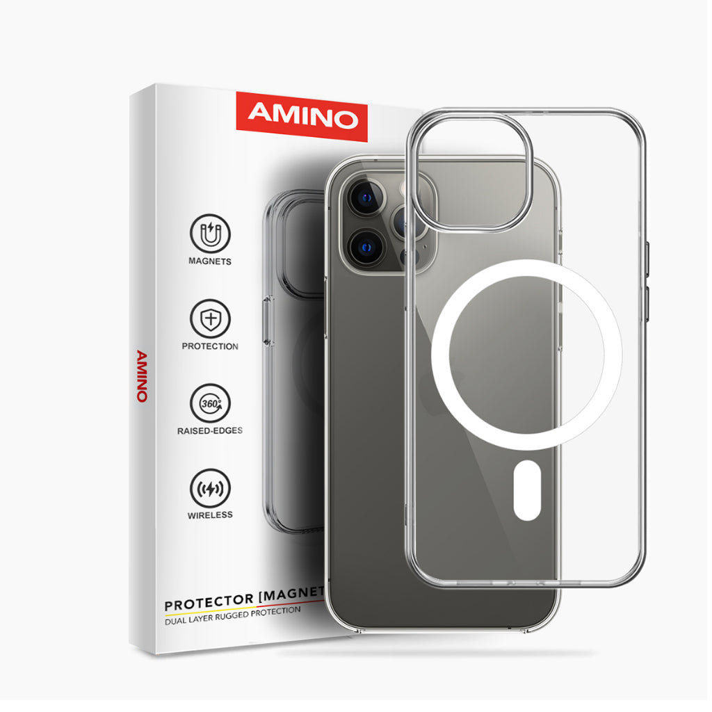 Pekanbaru Magnetic Case Iphone Original AMINO Untuk Iphone 11 12 13 14 15 Pro Max Plus Clear Hybrid Bumper