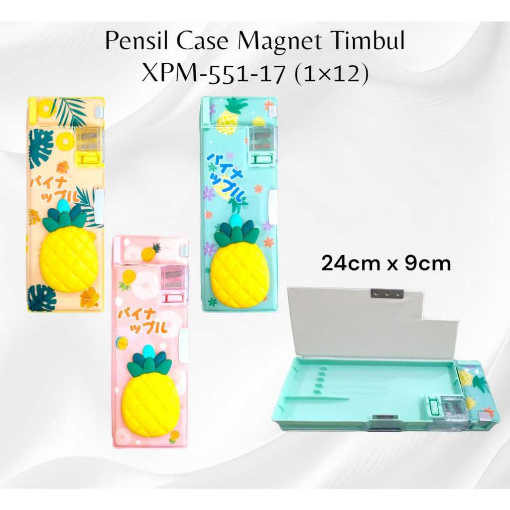Pekanbaru Pensil Case Magnet Timbul /Kotak Pensil Motif Timbul Motif Cewk