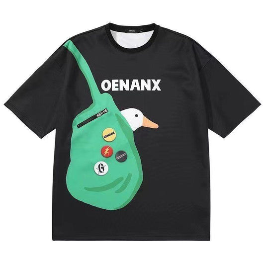 Pekanbaru Kaos Oversize Bebek Genanx Kantong Tas Kaus Gambar 3d Waistbag Ducky Baju Serbaguna Motif Unik Tshirt With Bag