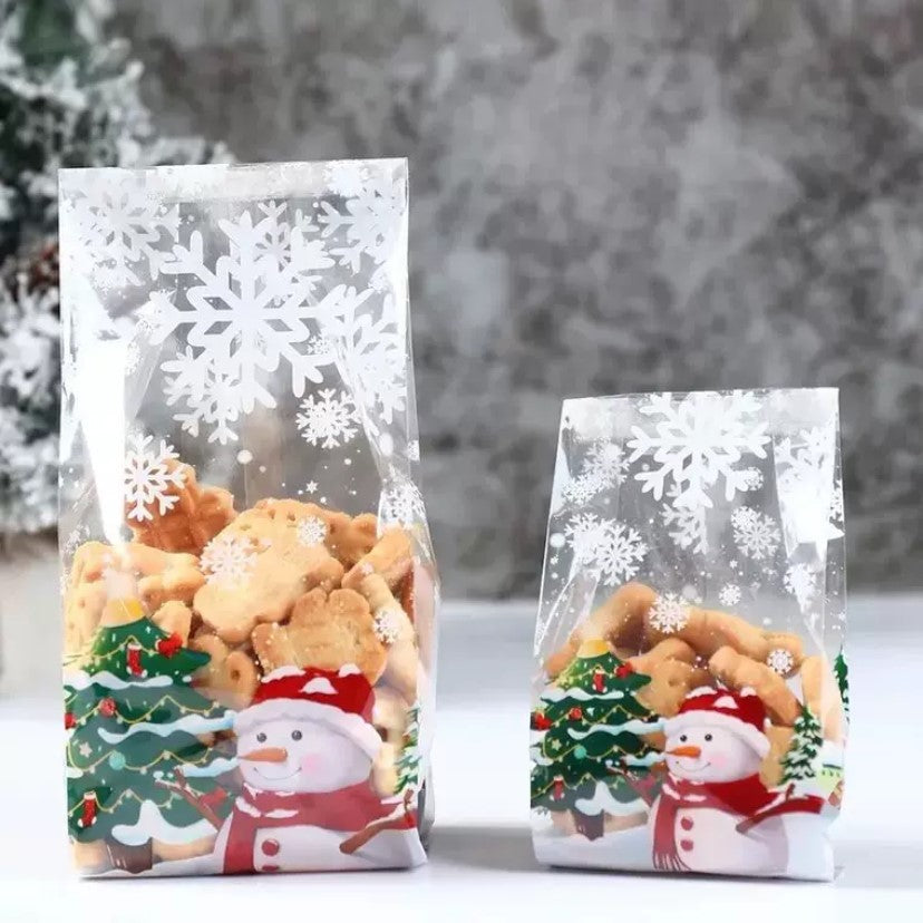Pekanbaru Christmas Cookies Pouch / Plastik Cookies Natal Motif Salju Berbagai Ukuran
