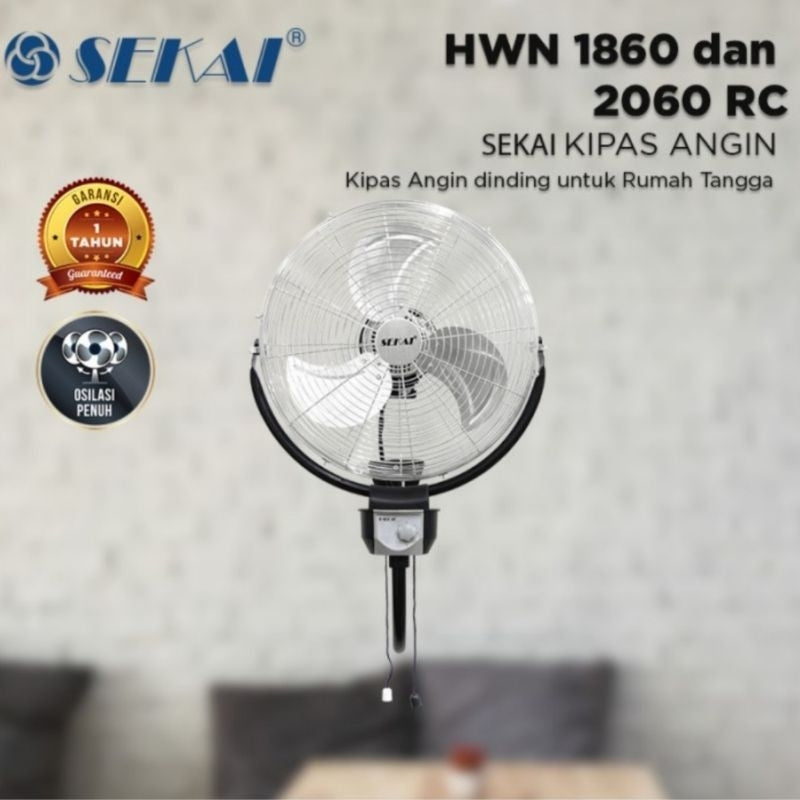 Pekanbaru Sekai - Kipas Angin Dinding Tornado Sekai Hwn 2060 Co / Wall Fan Sekai  Hwn-2060 Co 20 Inch
