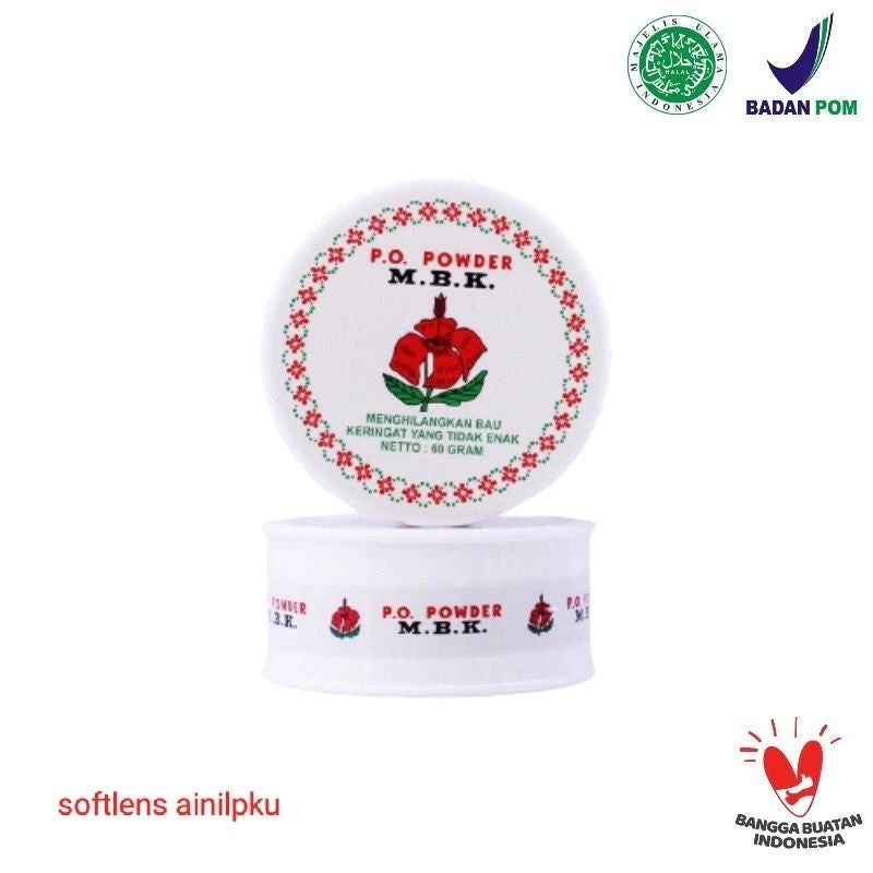 Pekanbaru Mbk  M.B.K Tin Kemasan Putih \ Silver - Bedak Deodorant  Bubuk 60Gr