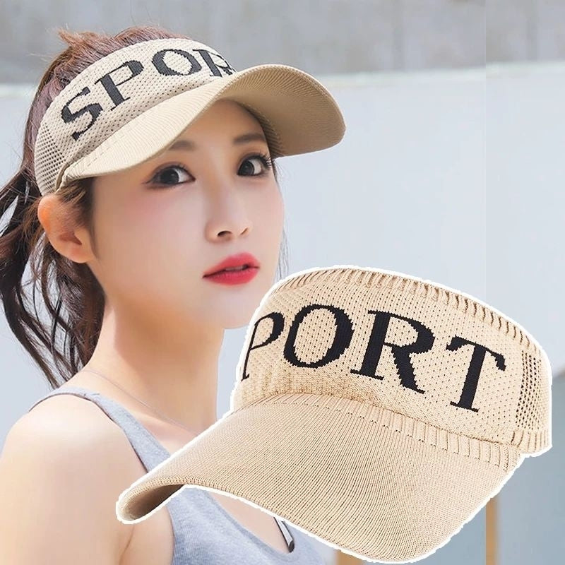 Pekanbaru Topi Senam Zumba Wanita Dewasa Knit Visor Sport Rajut Katun Bersepeda Pantai
