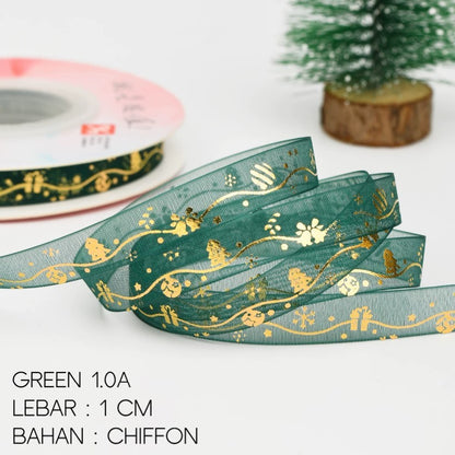 Pekanbaru Christmas Ribbon / Pita Natal Berbagai Jenis Per Meter