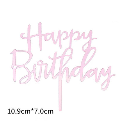 Pekanbaru Cake Topper Akrilik Happy Birthday / Mother'S Day / Father'S Day Ukuran Besar (Instan Only)