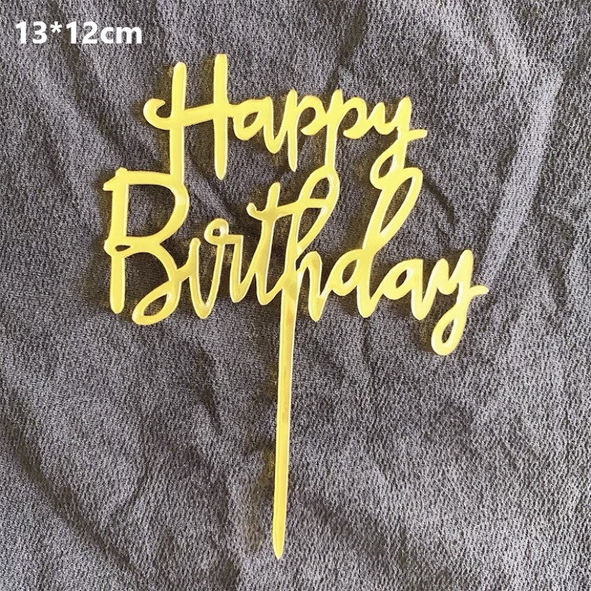 Pekanbaru Cake Topper Akrilik Happy Birthday / Mother'S Day / Father'S Day Ukuran Besar (Instan Only)